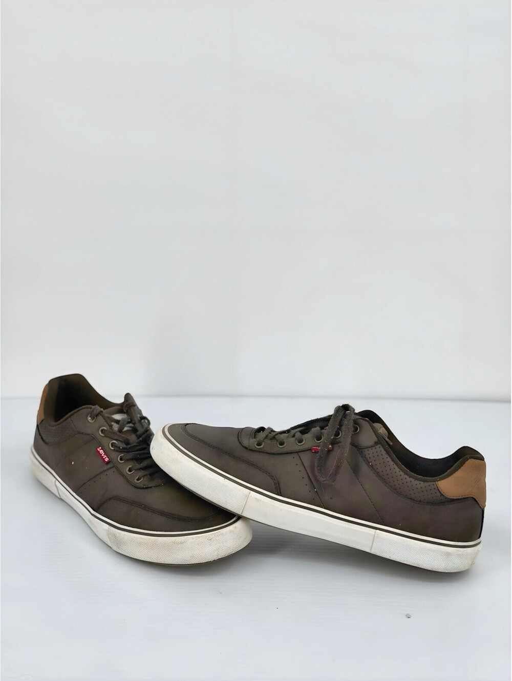 Levis Sneaker Mens 12 Brown Jaxon Lace Up Casual Comfort Leather Skater Shoes